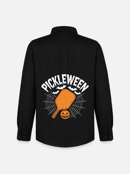 Pickleween Pickleball Funny Halloween - Men's Oxford Shirt by Stanley/Stella - black