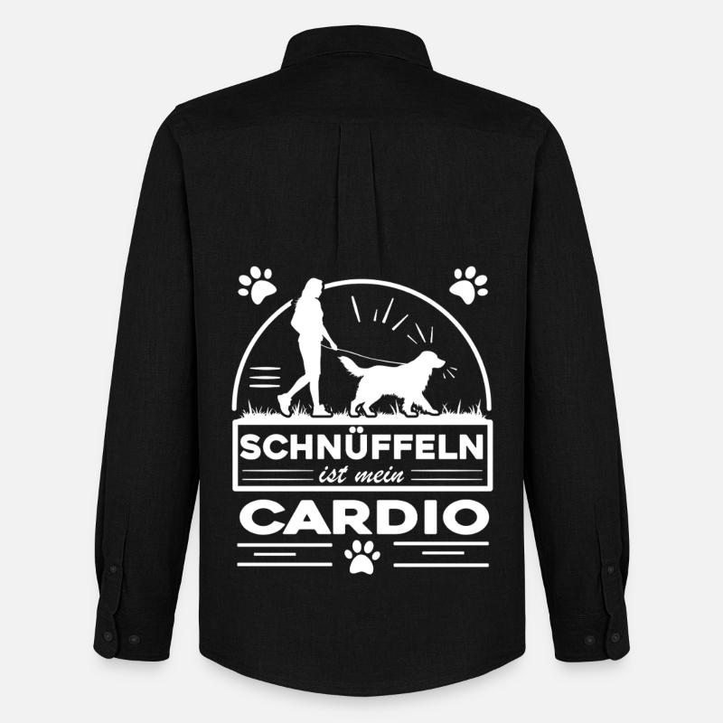 Mantrailing - Schnüffeln ist mein Cardio - Männer Oxford Hemd von Stanley/Stella - Schwarz