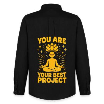 You Are Your Best Project Mindfulness - Men's Oxford Shirt by Stanley/Stella - black - Back - AI Model Male 185 dark (185cm)