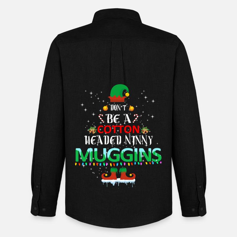 Baumwollkopf Muggins Weihnachten - Männer Oxford Hemd von Stanley/Stella - Schwarz