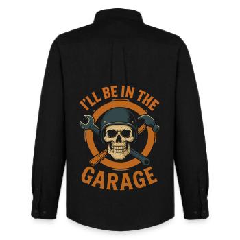Funny hobby craftsman mechanic garage saying - Men's Oxford Shirt by Stanley/Stella - black - Back - AI Model Male 185 dark (185cm)