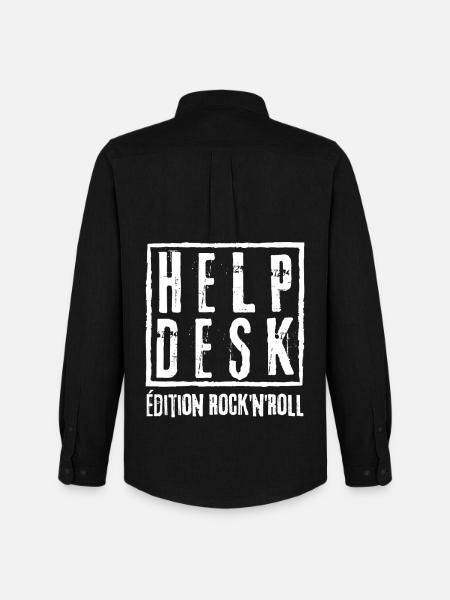 HELP DESK Edition Rock N Roll - Chemise Oxford homme Stanley/Stella - noir