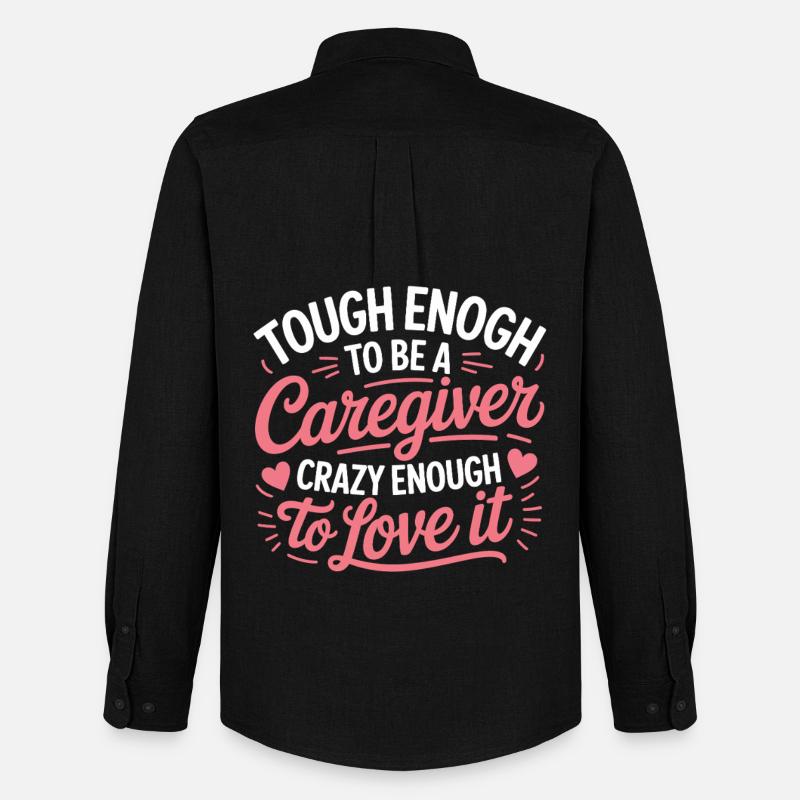 Caregiver Pride Script Pink - Männer Oxford Hemd von Stanley/Stella - Schwarz