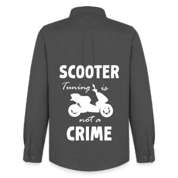 Scooter Tuning is not a crime - Männer Oxford Hemd von Stanley/Stella - Anthrazit - Hinten - AI Model Male 185 dark (185cm)