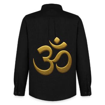 Om Mindfulness Affirmation Conscience spirituelle - Chemise Oxford homme Stanley/Stella - noir - Dos - AI Model Male 185 dark (185cm)
