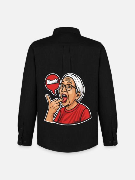 Asiatische Mutter mit Sprechblasen-Design - Männer Oxford Hemd von Stanley/Stella - Schwarz
