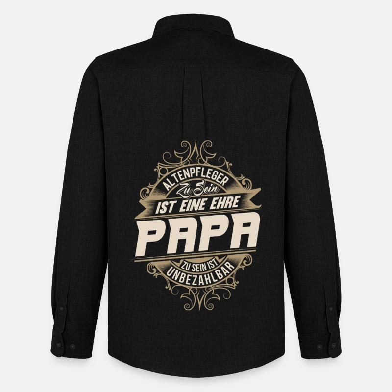 Altenpfleger Papa - Männer Oxford Hemd von Stanley/Stella - Schwarz
