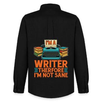 Screenwriter I'm A Writer Therefore I'm Book Lover - Men's Oxford Shirt by Stanley/Stella - black - Back - AI Model Male 185 dark (185cm)