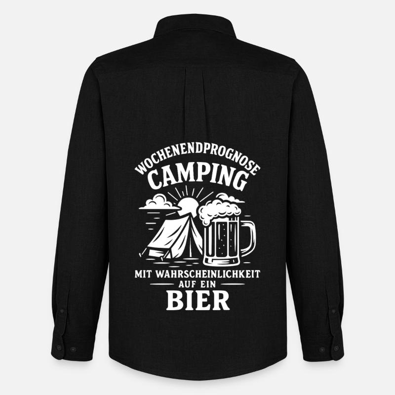 Camping Wochenendprognose Mit Bier - Männer Oxford Hemd von Stanley/Stella - Schwarz