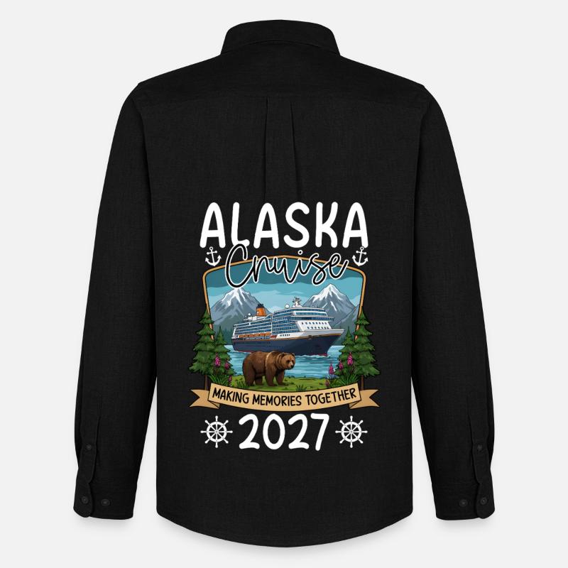 Alaska Kreuzfahrt Erinnerungsdesign - Männer Oxford Hemd von Stanley/Stella - Schwarz