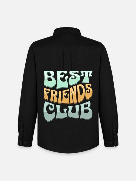 Bester Freundschaftsclub Design - Männer Oxford Hemd von Stanley/Stella - Schwarz
