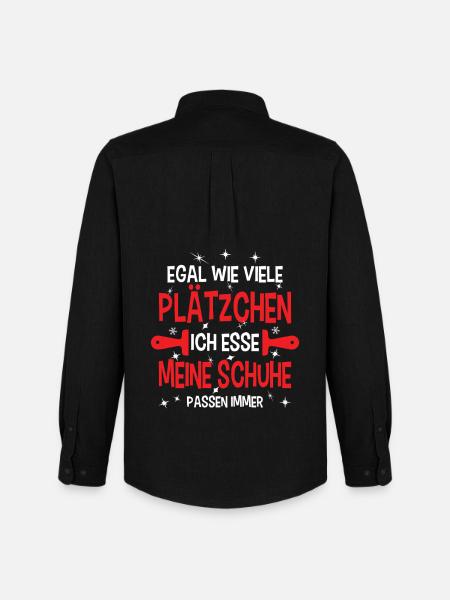 Weihnachtsgeschenk Plätzchen Wichteln Lustig - Männer Oxford Hemd von Stanley/Stella - Schwarz