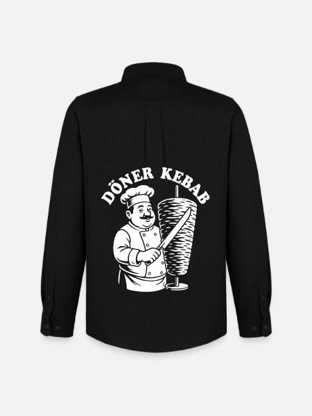 Döner Kebab - Restauration rapide - Spruch - Chemise Oxford homme Stanley/Stella - noir