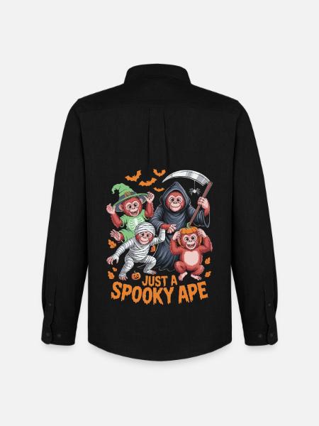 Espectáculo de monos embrujados para Halloween - Camisa Oxford hombre Stanley/Stella - negro