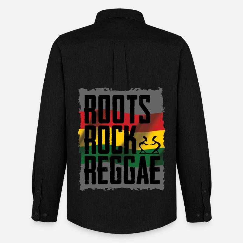 Projekt Roots Rock Reggae - Stanley/Stella koszula Oxford męska - czarny