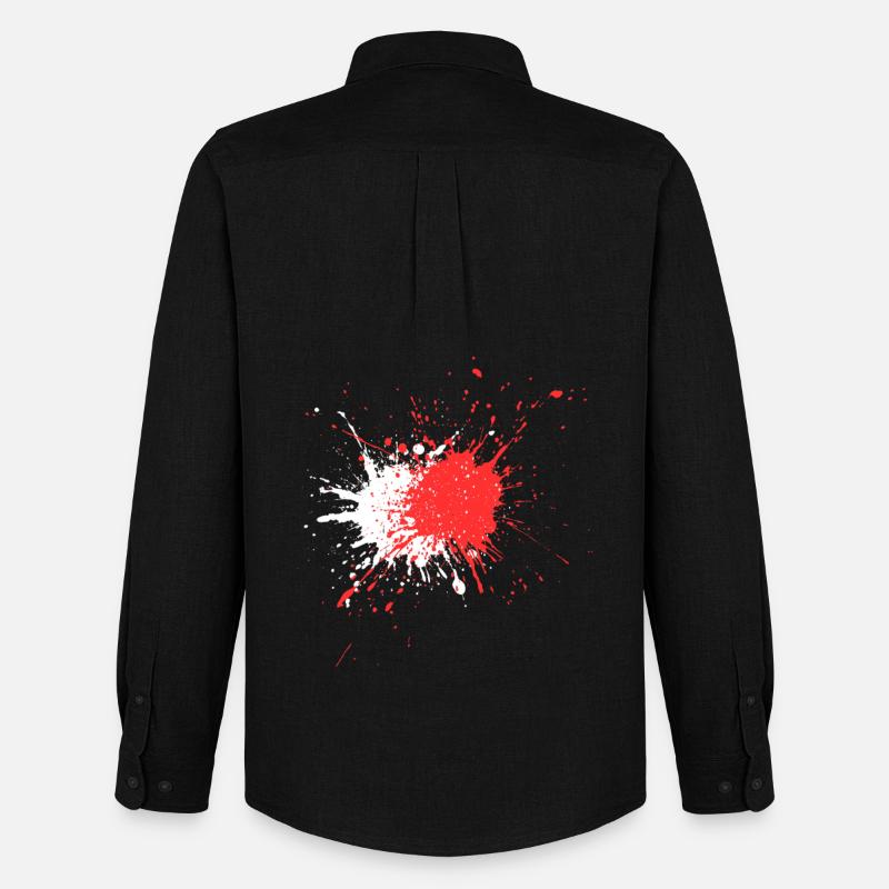 Abstrakter Blutspritzer Druck - Männer Oxford Hemd von Stanley/Stella - Schwarz