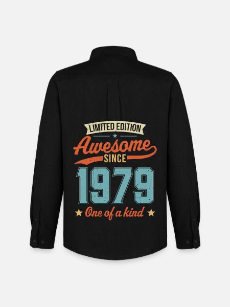 Awesome Since 1979 - Men's Oxford Shirt by Stanley/Stella - black