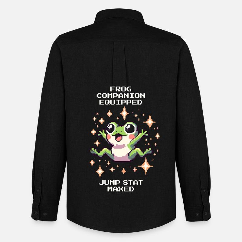 Frosch-Kumpel ausgerüstet – Sprung max | Kröte - Männer Oxford Hemd von Stanley/Stella - Schwarz