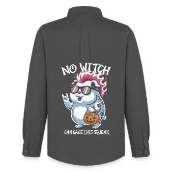 Hamster with sunglasses Halloween fun - Men's Oxford Shirt by Stanley/Stella - anthracite - Back - AI Model Male 185 dark (185cm)