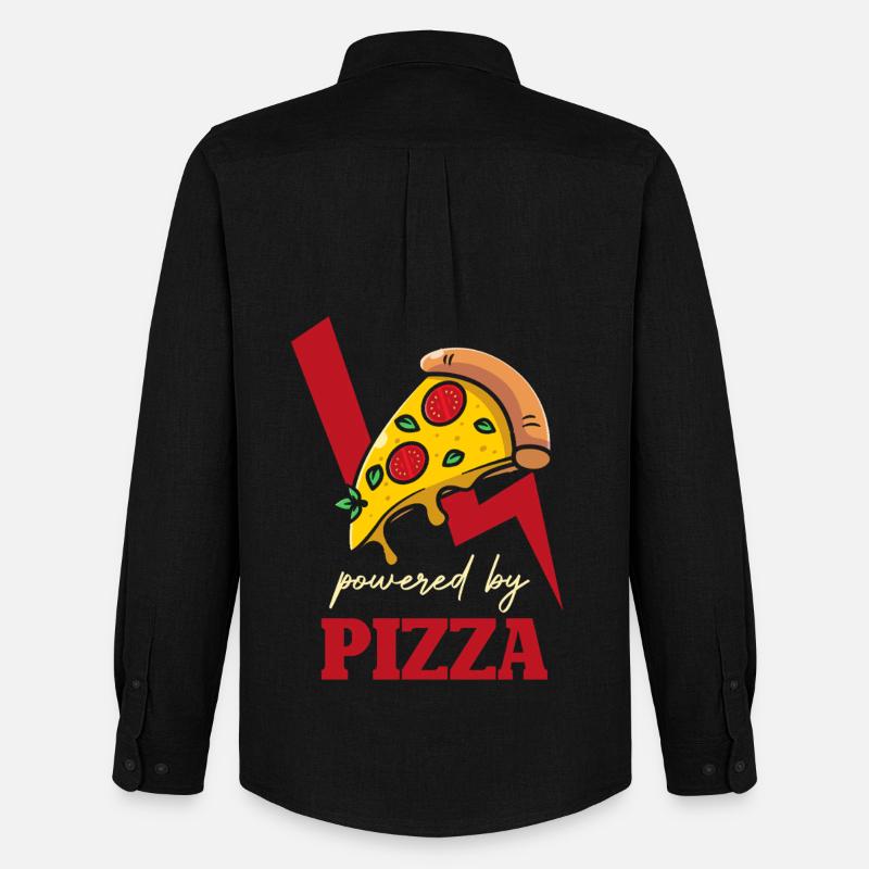 Power Pizza Blitz-Logo - Männer Oxford Hemd von Stanley/Stella - Schwarz