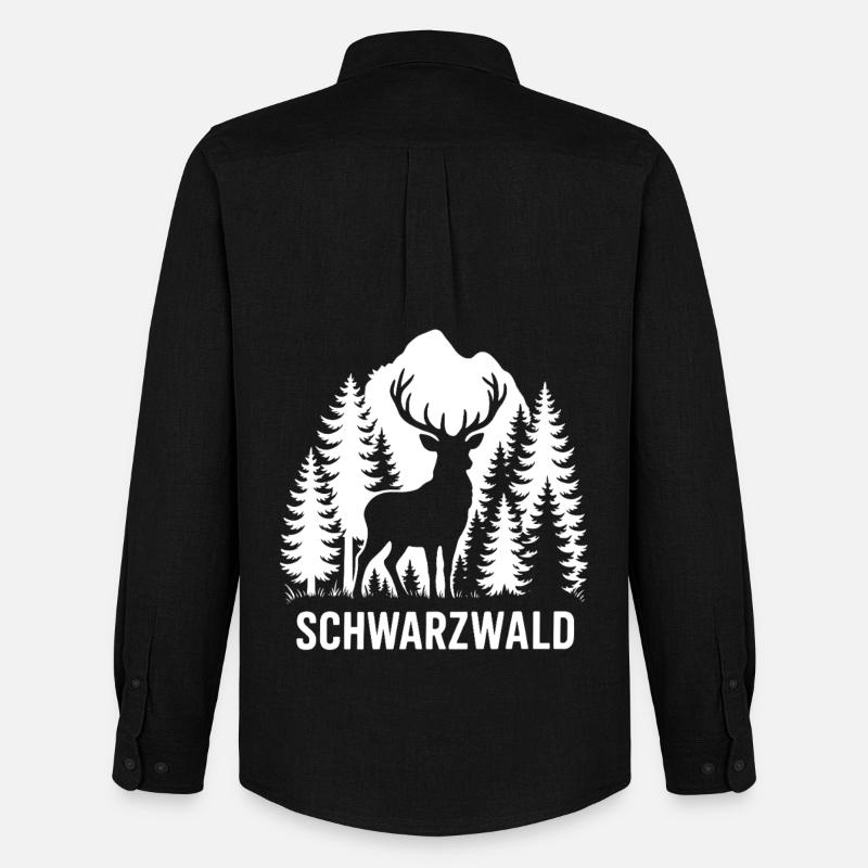 Schwarzwald - Männer Oxford Hemd von Stanley/Stella - Schwarz