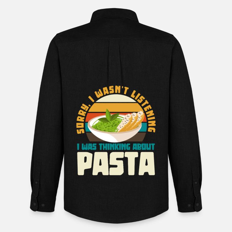 Ich dachte an Pasta Retro-Design - Männer Oxford Hemd von Stanley/Stella - Schwarz