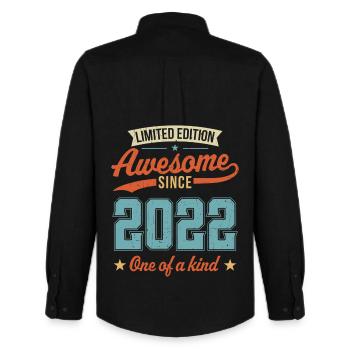 Großartig seit 2022 - Männer Oxford Hemd von Stanley/Stella - Schwarz - Hinten - AI Model Male 185 dark (185cm)