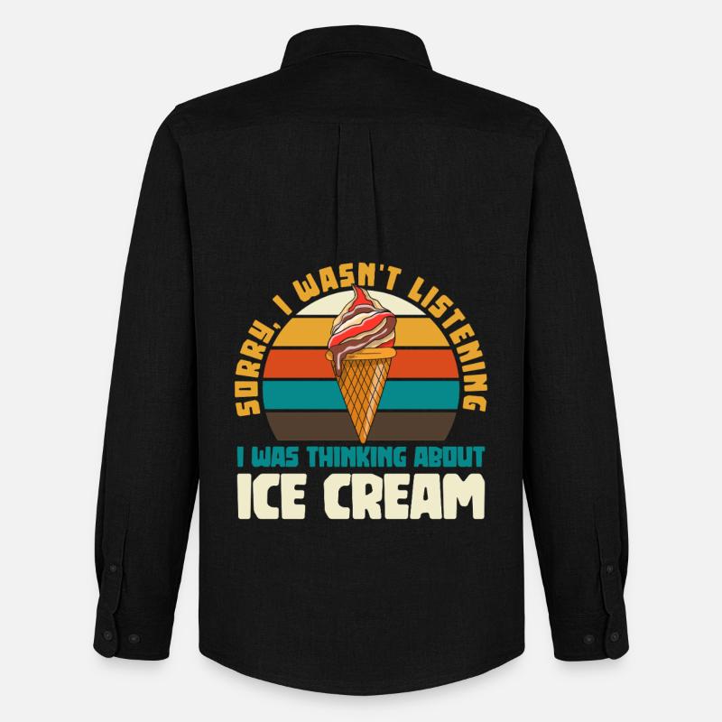 Retro Eiscreme Humor Kreis - Männer Oxford Hemd von Stanley/Stella - Schwarz