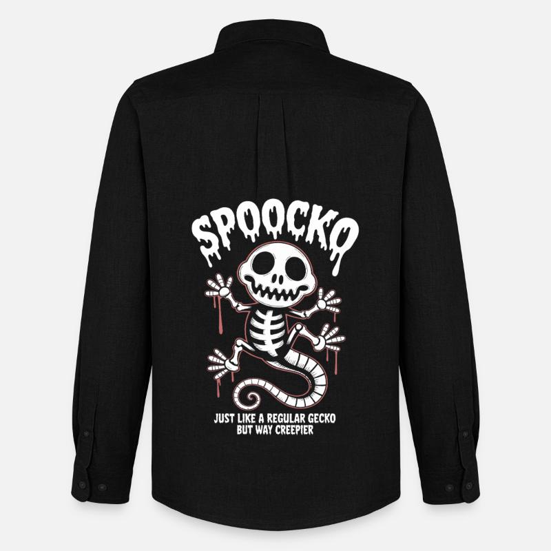 Spooky Skeleton Halloween - Männer Oxford Hemd von Stanley/Stella - Schwarz