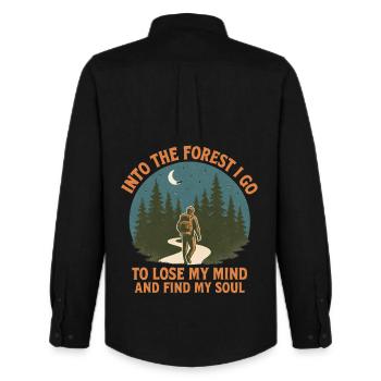 Hiking Hikers Forest - Men's Oxford Shirt by Stanley/Stella - black - Back - AI Model Male 185 dark (185cm)