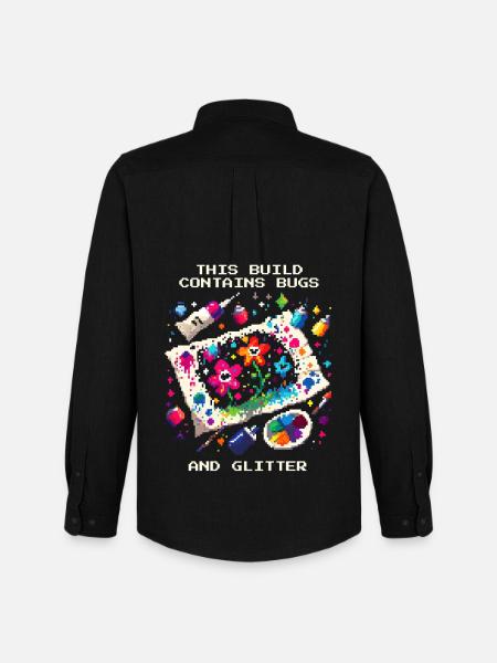 Contains Bugs & Glitter | Homeschool Crafts - Men's Oxford Shirt by Stanley/Stella - black