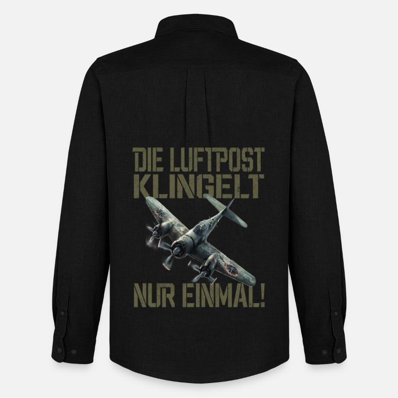 Die Luftpost Klingelt Nur Einmal Flugzeug - Männer Oxford Hemd von Stanley/Stella - Schwarz