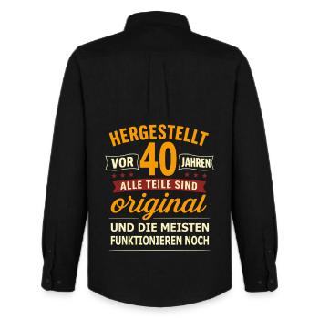 40th Birthday Original - Men's Oxford Shirt by Stanley/Stella - black - Back - AI Model Male 185 dark (185cm)