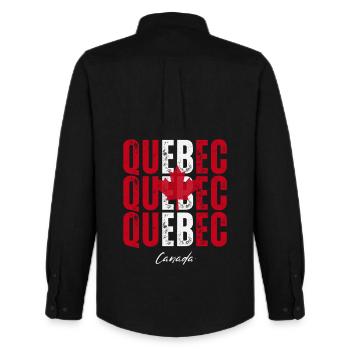 Quebec Canada, I love Quebec - Men's Oxford Shirt by Stanley/Stella - black - Back - AI Model Male 185 dark (185cm)