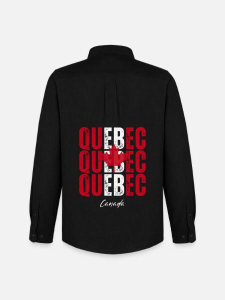 Québec Canada, j’adore le Québec - Chemise Oxford homme Stanley/Stella - noir