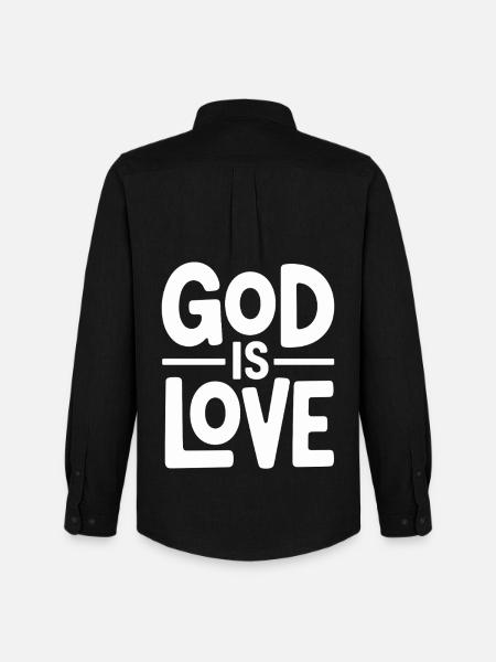 Dieu est amour Jésus Foi chrétienne - Chemise Oxford homme Stanley/Stella - noir
