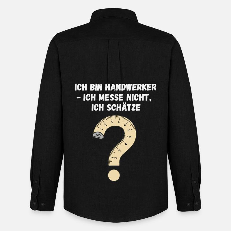 Handwerker Spruch Messband - Männer Oxford Hemd von Stanley/Stella - Schwarz
