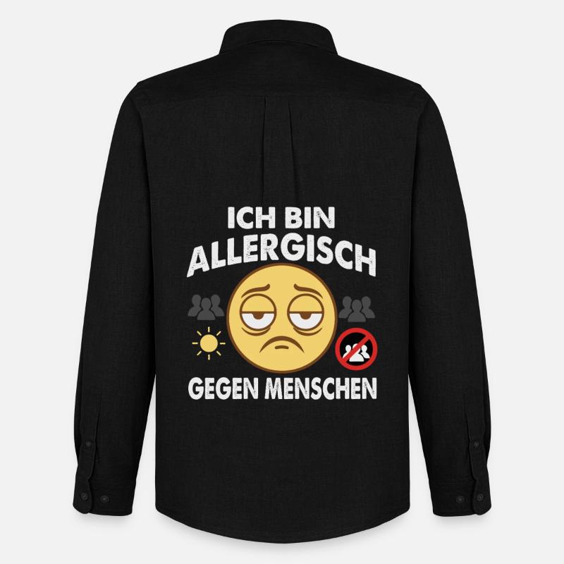 Allergisch Gegen Menschen  - Männer Oxford Hemd von Stanley/Stella - Schwarz