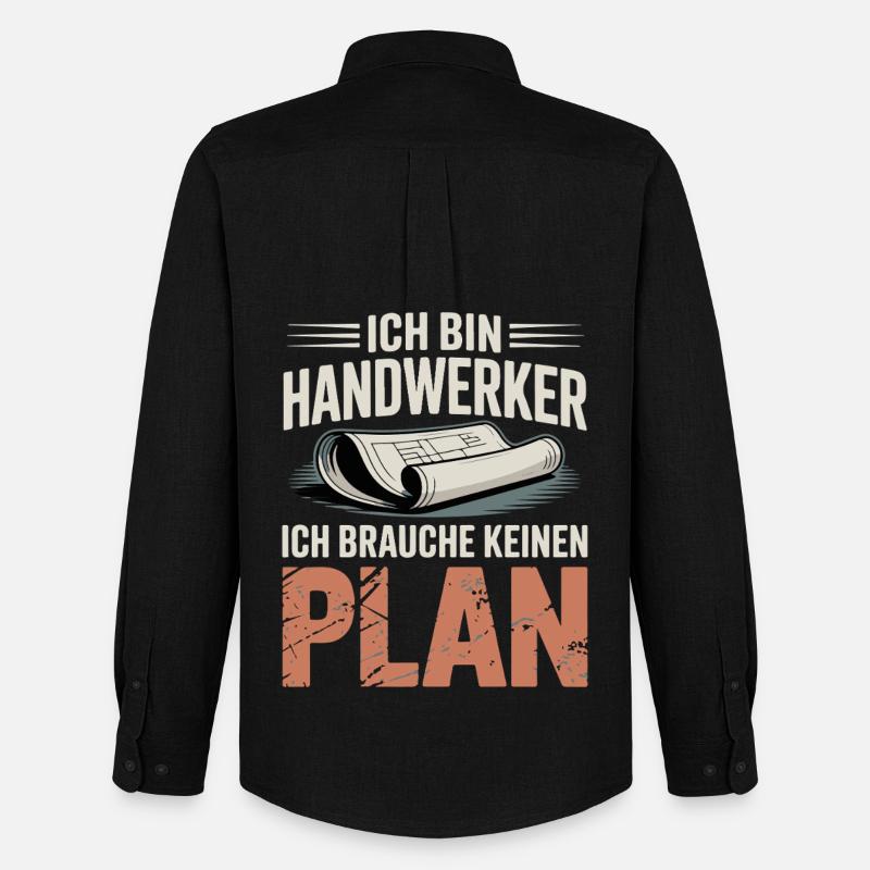 Handwerker Ohne Plan - Männer Oxford Hemd von Stanley/Stella - Schwarz