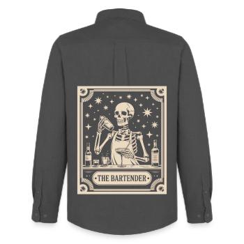 Barkeeper Barmann The Bartender Tarot Cocktail - Männer Oxford Hemd von Stanley/Stella - Anthrazit - Hinten - AI Model Male 185 dark (185cm)