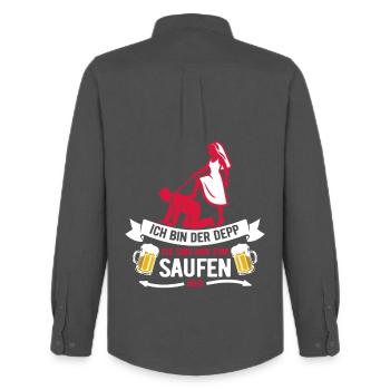 Ich bin der Depp - JGA Team Bräutigam - Chemise Oxford homme Stanley/Stella - charbon - Dos - AI Model Male 185 dark (185cm)