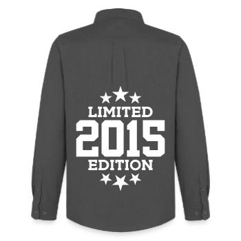 ÉDITION LIMITÉE 2015 11E ANNIVERSAIRE - Chemise Oxford homme Stanley/Stella - charbon - Dos - AI Model Male 185 dark (185cm)