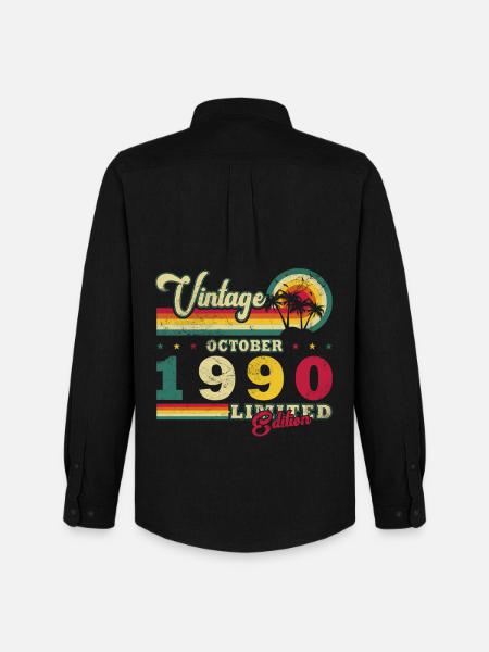 1990 October 1990 Jubilee October 1990 - Men's Oxford Shirt by Stanley/Stella - black