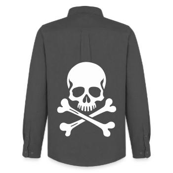 Klassischer Jolly Roger Totenschädel - Männer Oxford Hemd von Stanley/Stella - Anthrazit - Hinten - AI Model Male 185 dark (185cm)