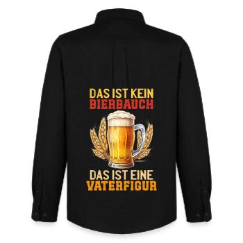 Father's Day THAT'S NOT A BEER BELLY THAT'S FATHER FIGURE - Men's Oxford Shirt by Stanley/Stella - black - Back - AI Model Male 185 dark (185cm)