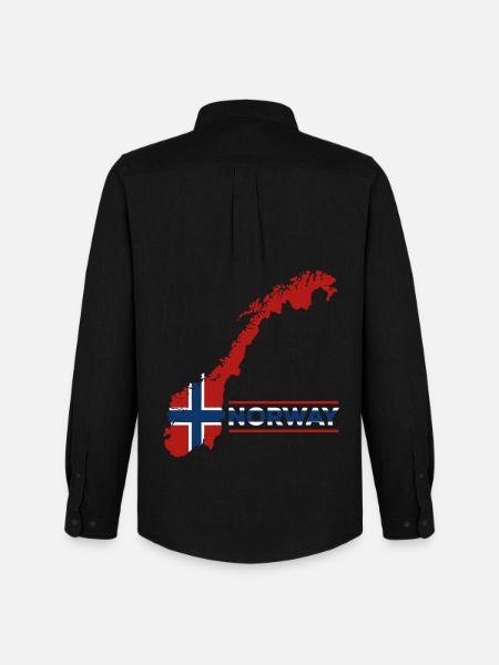 Norway Vacation Nature Gift - Men's Oxford Shirt by Stanley/Stella - black