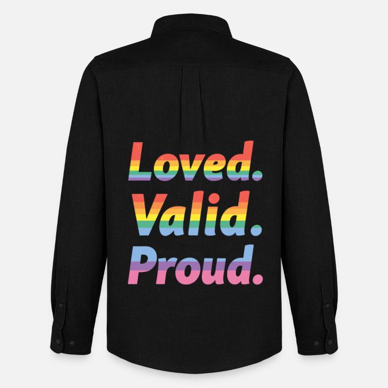 Loved Valid Proud – Pride Statement - Männer Oxford Hemd von Stanley/Stella - Schwarz