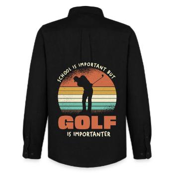 Le golf est le plus important - Chemise Oxford homme Stanley/Stella - noir - Dos - AI Model Male 185 dark (185cm)