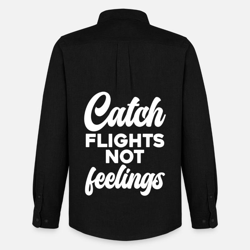 Catch Flights Not Feelings - Männer Oxford Hemd von Stanley/Stella - Schwarz