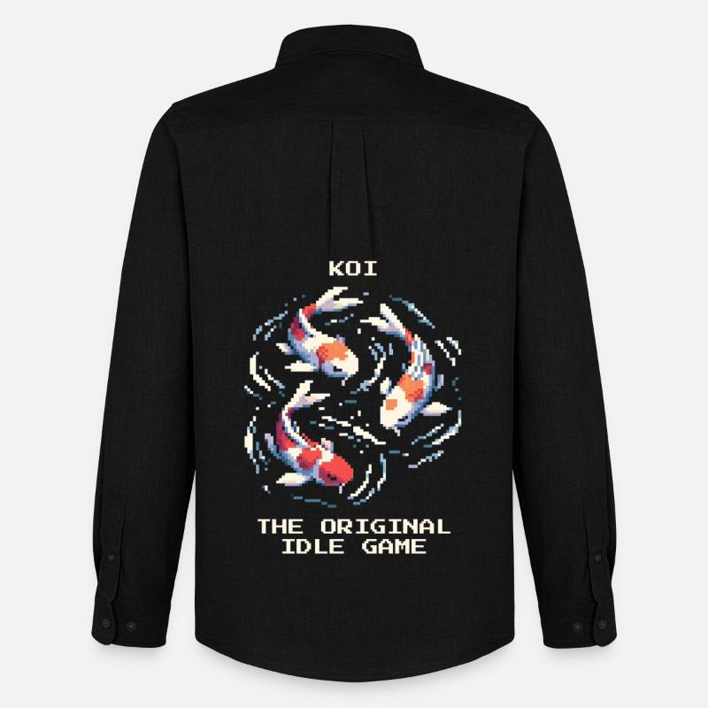 Koi: Das Original-Idle-Game | Gartenteich Zen - Männer Oxford Hemd von Stanley/Stella - Schwarz